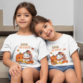 Baby Turkije en pompoen vieren Thanksgiving T-shirt