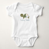 Baby Turtle Baby Bodysuit Blue Diaper Pin (Voorkant)