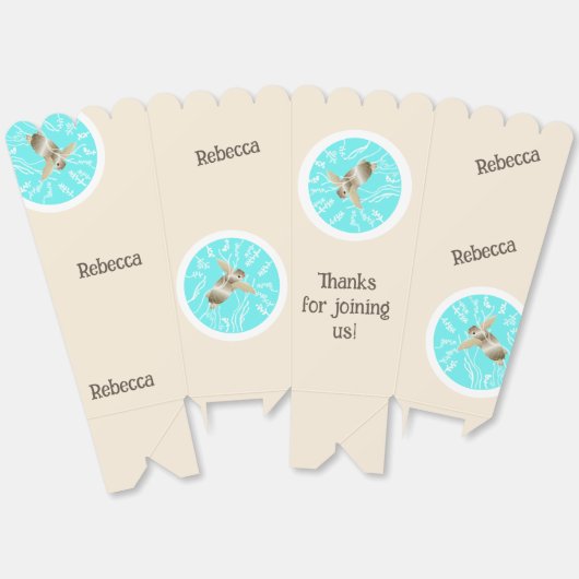 Baby Turtle Douche Favor Boxen Bedankdoosjes (Ongevouwen)