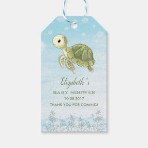 Baby Turtle Onder het Zee Shower Favor Gift Label Cadeaulabel