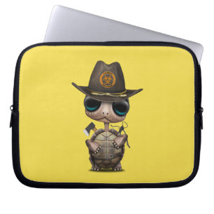 Baby Turtle Zombie Hunter Laptop Sleeve