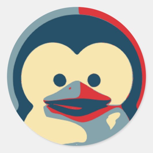 Baby Tux Linux Ronde Sticker (Voorkant)