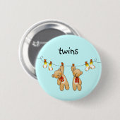 Baby-tweeling (jongen) ronde button 5,7 cm (Voorkant /achterkant)