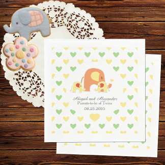 Baby Tweeling Olifant Thema Baby Shower Servet