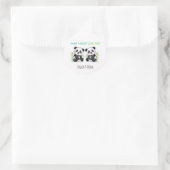 Baby Tweeling, Panda Beer, Aangepaste Tweeling Bab Ronde Sticker (Tas)