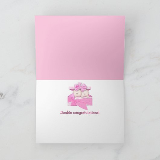 Baby tweelingmeisjes  kaart (Binnen)