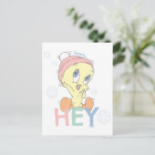 Baby TWEETY™ Hey Snow Briefkaart (Staand voorkant)