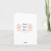 BABY TWIN BOY & GIRL BEDANKT KAART BABY SHOWER (Achterkant)