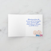 BABY TWIN BOY & GIRL BEDANKT KAART BABY SHOWER (Binnen)