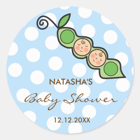 Baby Twin Boys Pea in een Pod Baby shower Label / (Voorkant)