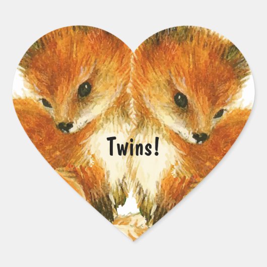 Baby Twin Fox Stickers (Voorkant)