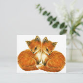 Baby Twin Foxes Briefkaart (Staand voorkant)