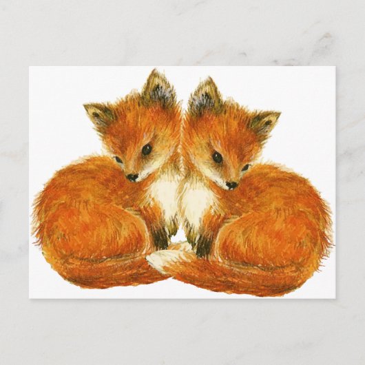 Baby Twin Foxes Briefkaart (Voorkant)