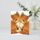 Baby Twin Foxes Briefkaart (Staand voorkant)