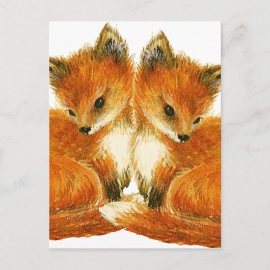 Baby Twin Foxes Briefkaart (Voorkant)