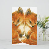 Baby Twin Foxes Briefpapier (Staand voorkant)