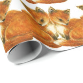 Baby Twin Foxes Cadeaupapier (Rol Hoek)