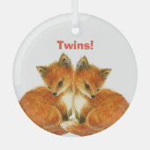 Baby Twin Foxes Glas Ornament (Voorkant)
