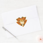 Baby Twin Foxes Hart Sticker (Envelop)