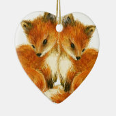 Baby Twin Foxes Keramisch Ornament (Rechts)