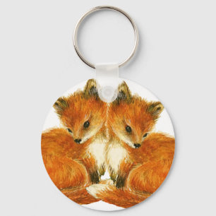 Baby Twin Foxes Sleutelhanger