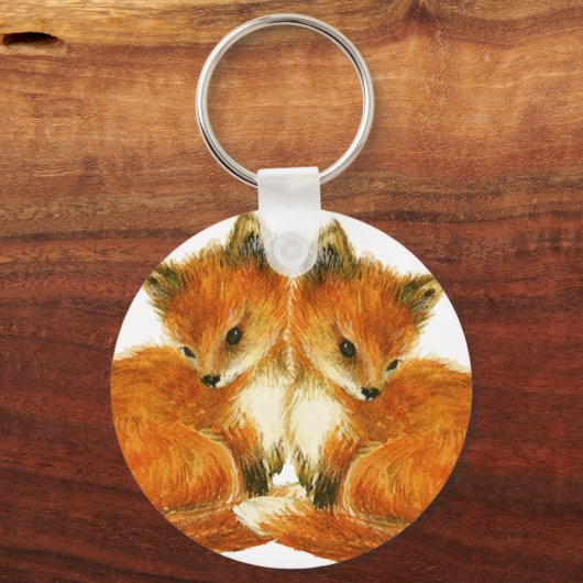 Baby Twin Foxes Sleutelhanger (Voorkant)