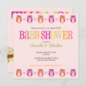 Baby - Twin Girls Shower-uitnodiging Kaart (Voorkant / Achterkant)
