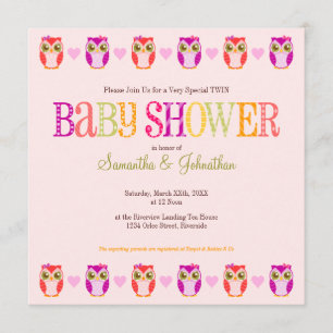 Baby - Twin Girls Shower-uitnodiging Kaart