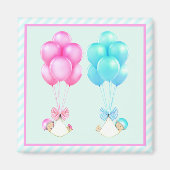 baby twins baby shower bevoordeelt magneet (Voorkant)