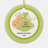 Baby Twins Baby's First Kerstversiering Keramisch Ornament (Voorkant)