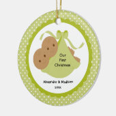 Baby Twins Baby's First Kerstversiering Keramisch Ornament (Links)