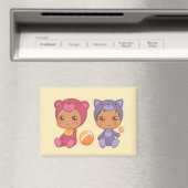 Baby Twins Beer Cat Jumpsuit 2 geel Magneet (Insitu (Vaatwasser))