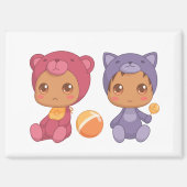 Baby Twins Beer Cat Jumpsuit 2 Magneet (Voorkant)