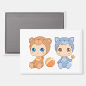 Baby Twins Beer Cat Jumpsuit Magneet (Voorkant / Achterkant)