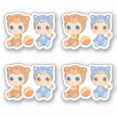 Baby Twins Beer Cat Jumpsuit set van 4 Sticker (Voorkant)