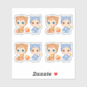 Baby Twins Beer Cat Jumpsuit set van 4 Sticker (Vel)