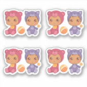 Baby Twins Beer Cat Jumpsuit Set van 4 Stickers (Voorkant)