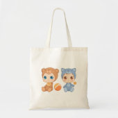 Baby Twins Beer Cat Jumpsuit Tote Bag (Voorkant)