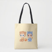 Baby Twins Beer Cat Jumpsuit Yellow Tote Bag (Voorkant)
