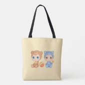 Baby Twins Beer Cat Jumpsuit Yellow Tote Bag (Achterkant)
