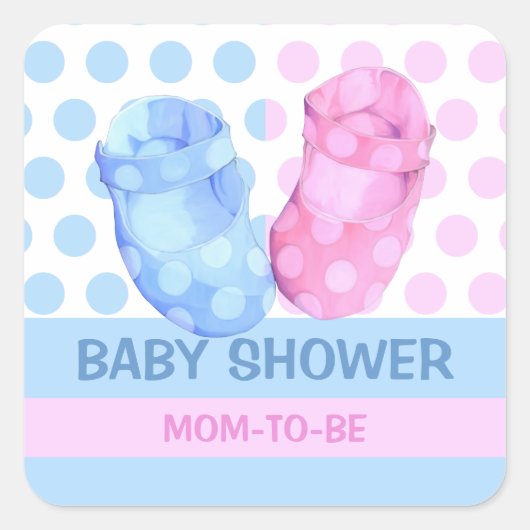 Baby Twins Booties Baby shower Gift Sticker (Voorkant)