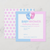 Baby Twins Booties Baby shower Uitnodiging (Voorkant / Achterkant)