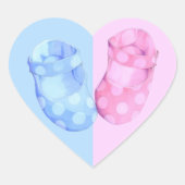 Baby Twins Booties Hart Sticker (Voorkant)