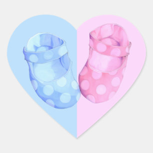Baby Twins Booties Hart Sticker