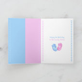 Baby Twins Booties Verjaardag Kaart (Binnen)