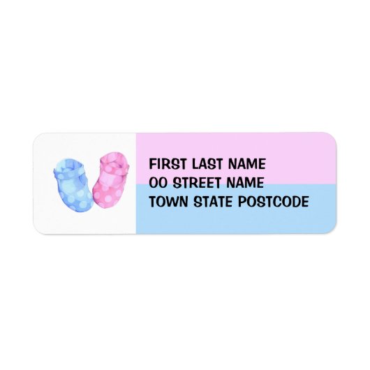 Baby Twins Boots Return-adreslabel Etiket (Voorkant)