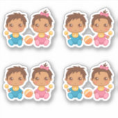 Baby Twins Boy and Girl Set van 4 Sticker (Voorkant)