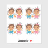 Baby Twins Boy and Girl Set van 4 Sticker (Vel)