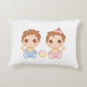 Baby Twins Boy en Girl Accent Kussen (Achterkant)
