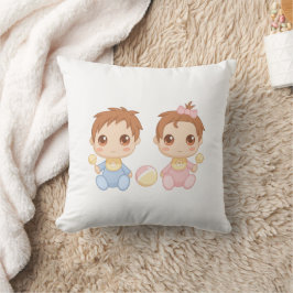 Baby Twins Boy en Girl Kussen